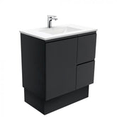 Fienza 750mm Vanessa Top With Fingerpull Cabinet Kickboard - Satin Black